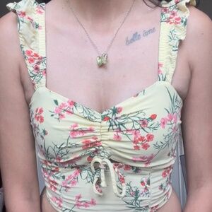 Floral Crop Tank Top